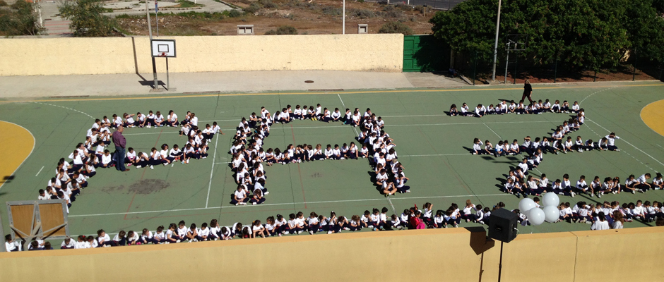 Imagen de archivo de la celebración del Día de la Paz en el CEIP Los Quintana en 2013.